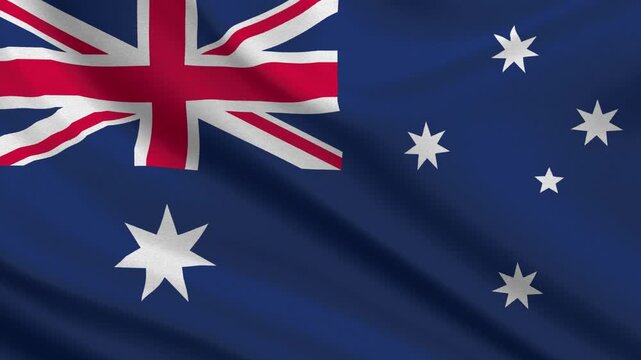 Australia flag waving looping footage Full 4K (3840 x 2160) Realistic Australia Flag Looping background. Looping Closeup Full 4K (3840 x 2160) footage. Australia country flags. January 26