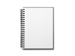 Blank spiral notebook standing upright