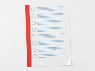 Organized to-do list with red tab