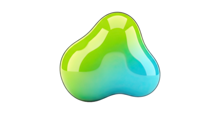 Abstract green and blue gradient blob with smooth surface