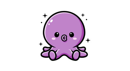 Obraz premium Cartoon octopus illustration on white background