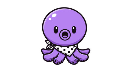Obraz premium Cartoon octopus illustration on white background