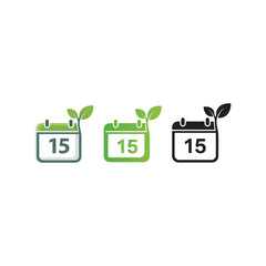  Eco-Friendly Calendar Icons with Sprouting Plants Highlighting Environmental Dates