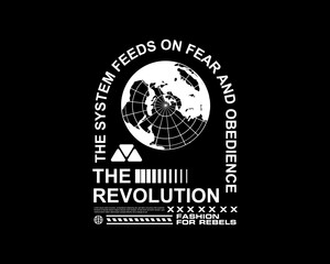 Urban streetwear typogtaphy futuristic  graphic tee vector design template