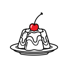 Cherry dessert on a plate