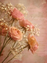 Vintage Roses and Baby's Breath