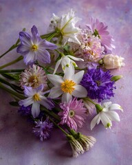 Floral Arrangement on Textured Background