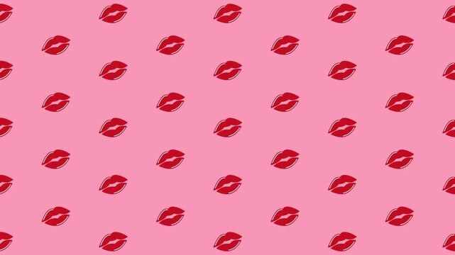 左右にゆれるキスマークの背景動画