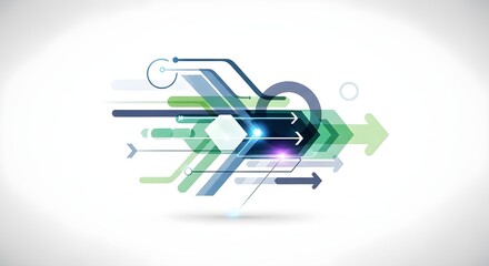 Abstract geometric design with arrows and shapes