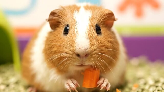 Guinea pig eating carrot