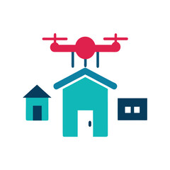 Drone Landing Near Home With Delivery Parcel