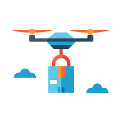 Drone Delivering Express Package To Home Door