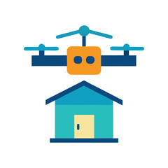 Drone Delivering Package To House Doorstep