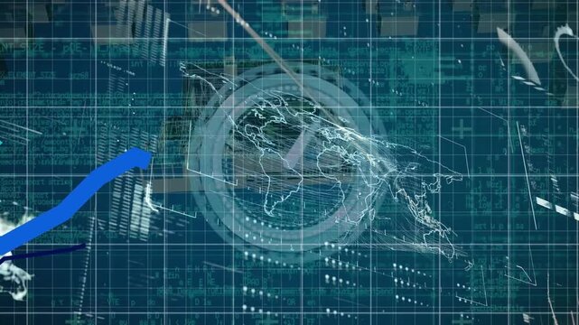 Animation of data processing over clock