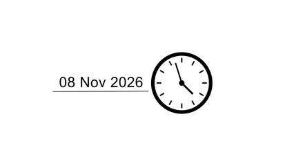 Calendar countdown clock icon illustration. Time and date clock. 