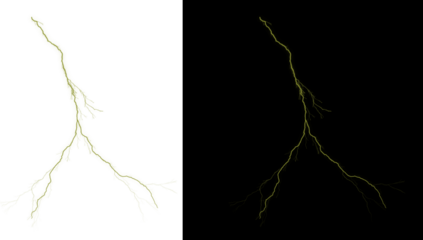 A yellow neuron on white and black backgrounds for versatile design use isolated on transparent background