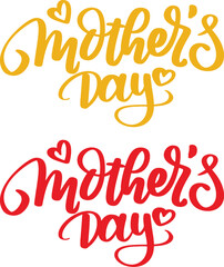 Fototapeta premium Mother’s Day Typography icon set. Text Design with floral Lettering and Mother Love Symbols.