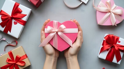 gift box with pink ribbon
