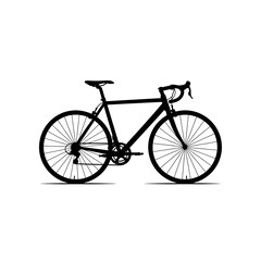 Fototapeta premium Silhouette of a Road Bicycle Bike Icon Vector Illustration for Cycling Sport and Transportation