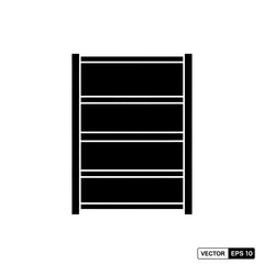 Silhouette of a Bookshelf Library Storage Furniture Icon Vector Illustration Isolated on White