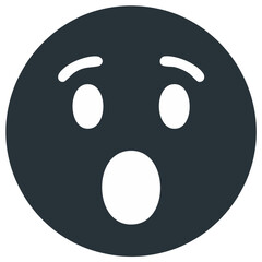 Surprised face emoji circle expressing shock and awe in a simple and minimalist design