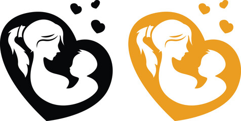 Naklejka premium Mother’s Day Typography icon set. Text Design with floral Lettering and Mother Love Symbols.