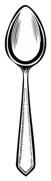 Vintage Engraved Spoon Illustration