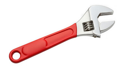 Obraz premium Red adjustable wrench isolated on transparent background