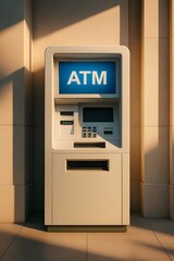 ATM Machine with Blue Display for Modern Financial Access