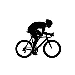 Obraz premium Silhouette of a Cyclist Riding Bike Racing Pose Sports Vector Illustration Isolated on White