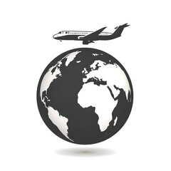 Airplane on the world