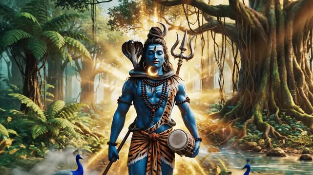 Lord Shiva in the Forest - A Divine Journey of Spirituality.