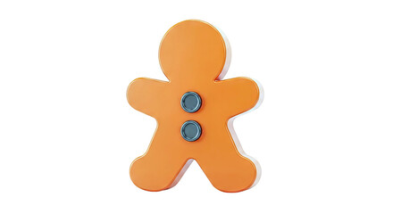 Orange Gingerbread Man Cookie with Black Buttons