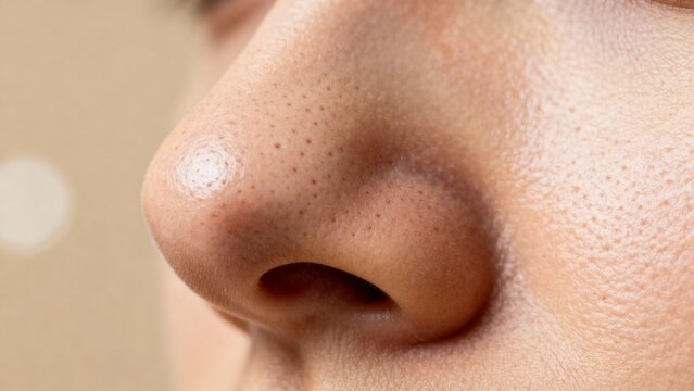 Macro Shot of Skin Pores on Nose for Pore Care Advertising
