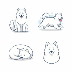 Fototapeta premium Adorable Samoyed Dog Vector Illustration