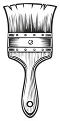 Classic Paint Brush Engraving Style Icon for Art Craft Project and Home Improvement