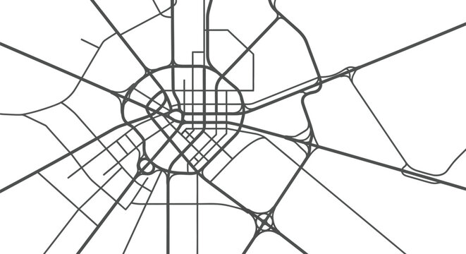 Abstract City Map Vector Illustration with Roads and Streets Network