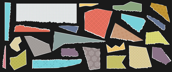 Torn Scrapbook Collage elements,Paper Cut pieces