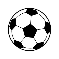Fototapeta premium Soccer Ball Football Silhouette Sport Equipment Vector Icon Isolated on White Background Game Match