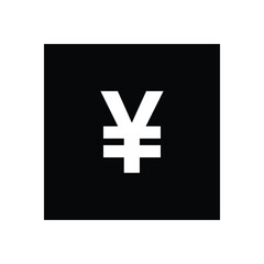 Obraz premium A large Japanese yen symbol on a black square background with white space