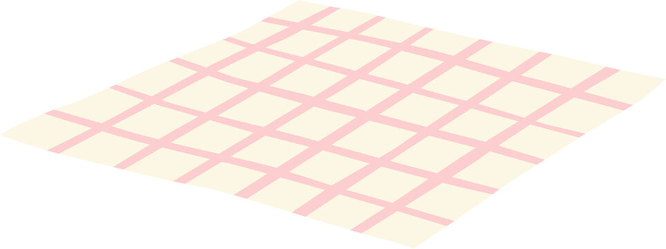Isometric pink checkered picnic mat