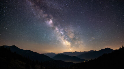 Fototapeta premium milky way over the mountains