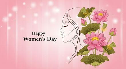Happy women's day greeting card with floral design