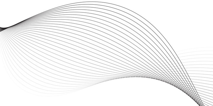 Abstract wave element for design. Digital frequency track equalizer. Stylized line art background. Vector illustration. Wave with lines created using blend tool.