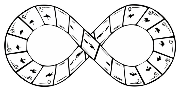 Infinity Loop Symbol with Arrows Illustrating Continuous Motion and Cycles