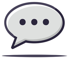 Fototapeta premium Speech bubble illustration with three dots, concept of chat.