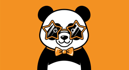 Cartoon panda wearing star sunglasses © Kodok