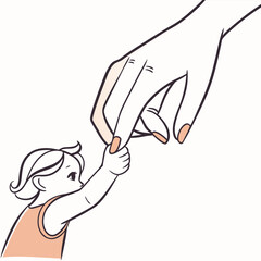 Little hand, big hand a bond of love and trust