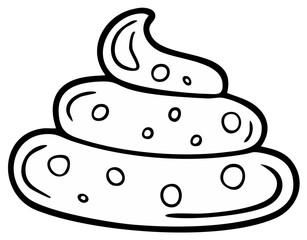 Cartoon poop illustration graphic isolated comic black and white drawing