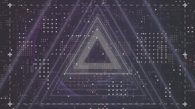 Animation of triangles and data processing over grid